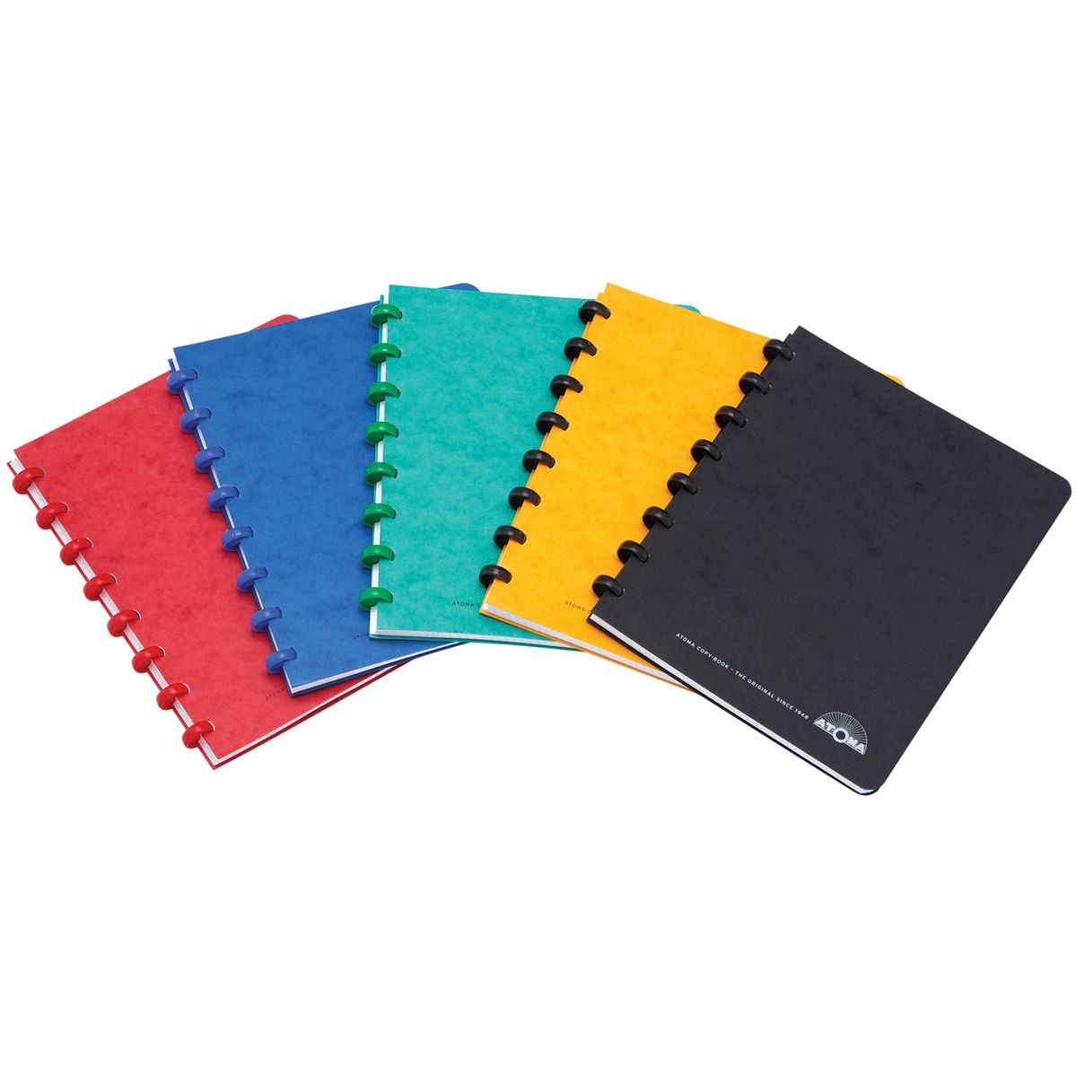 Atoma – Klassisches Notizbuch, ft A5, 100 Seiten, liniert, verschiedene Farben