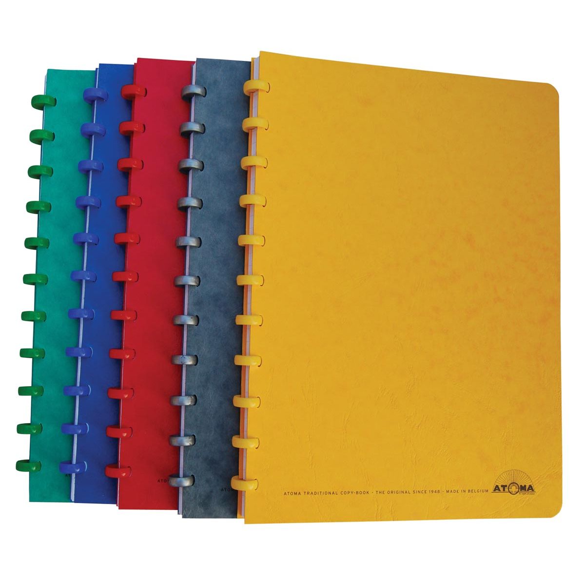 Atoma – Klassisches Notizbuch, ft A4, 100 Seiten, liniert, verschiedene Farben
