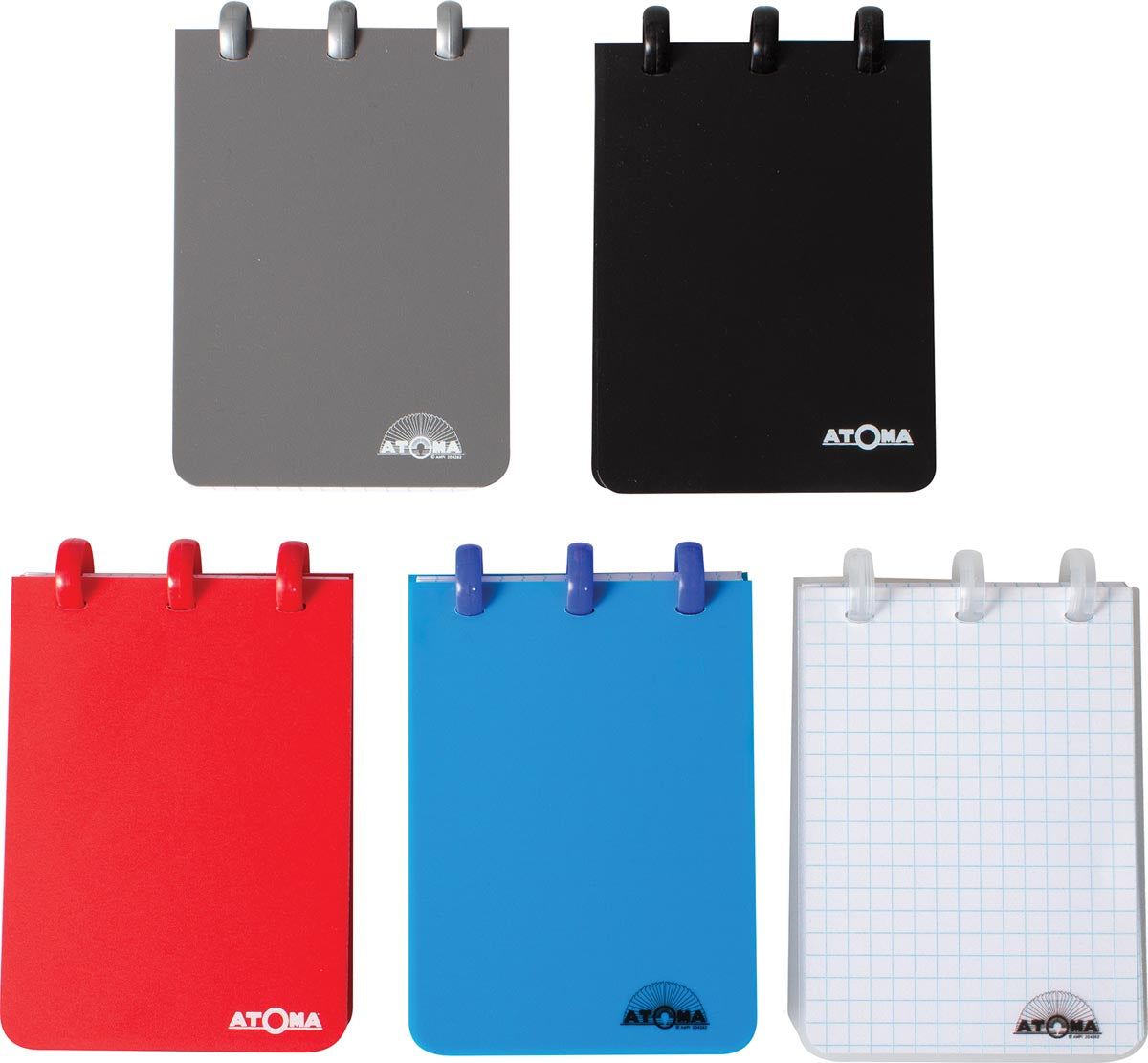 Atoma - Carnet ft A7, 120 pages, PP, quadrillé 5 mm, couleurs assorties