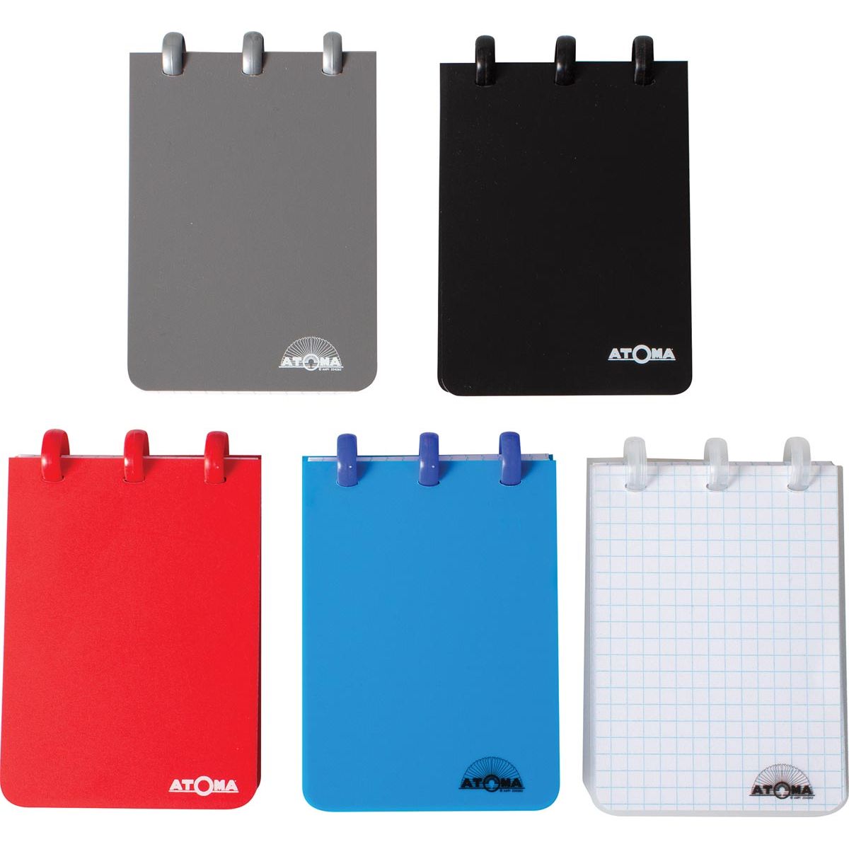 Atoma - Carnet ft A7, 120 pages, PP, quadrillé 5 mm, couleurs assorties