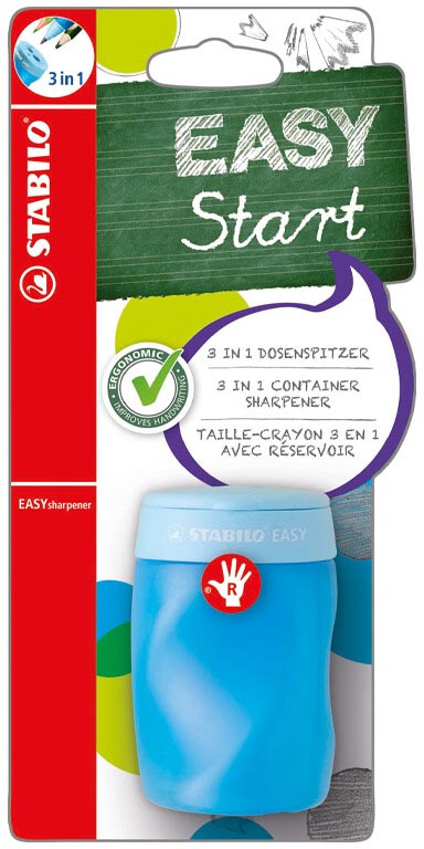 STABILO - potloodslijper EASYener 3in1, voor linkshandigen, blauw