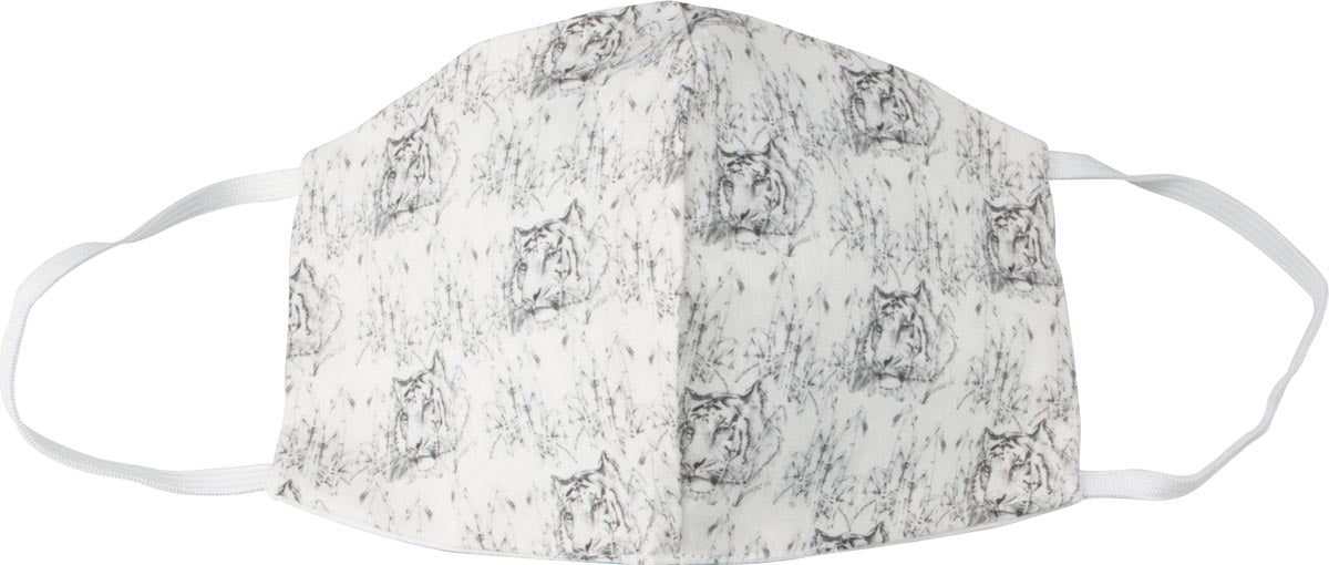 Klika - Waschbare Mundmaske, Tigermotiv, Größe: Herren, Packung à 5 Stück