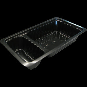 Timmers - Bakje PS A9+1 145x95x30mm LAAG met sausvak 1000 stuks zwart