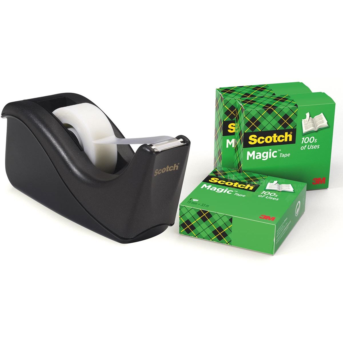 Scotch - Klebebandhalter C60 schwarz + 4 Rollen Magic e 19mmx33m 5 Stück
