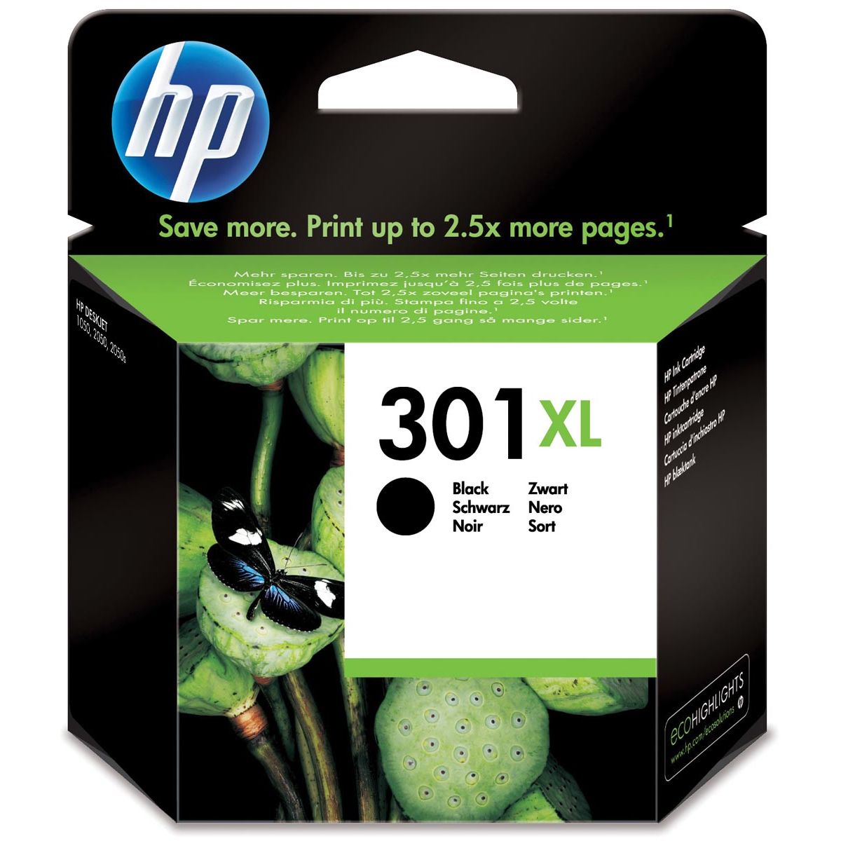 HP - cartouche d'encre 301XL, 480 pages, OEM CH563EE, noire