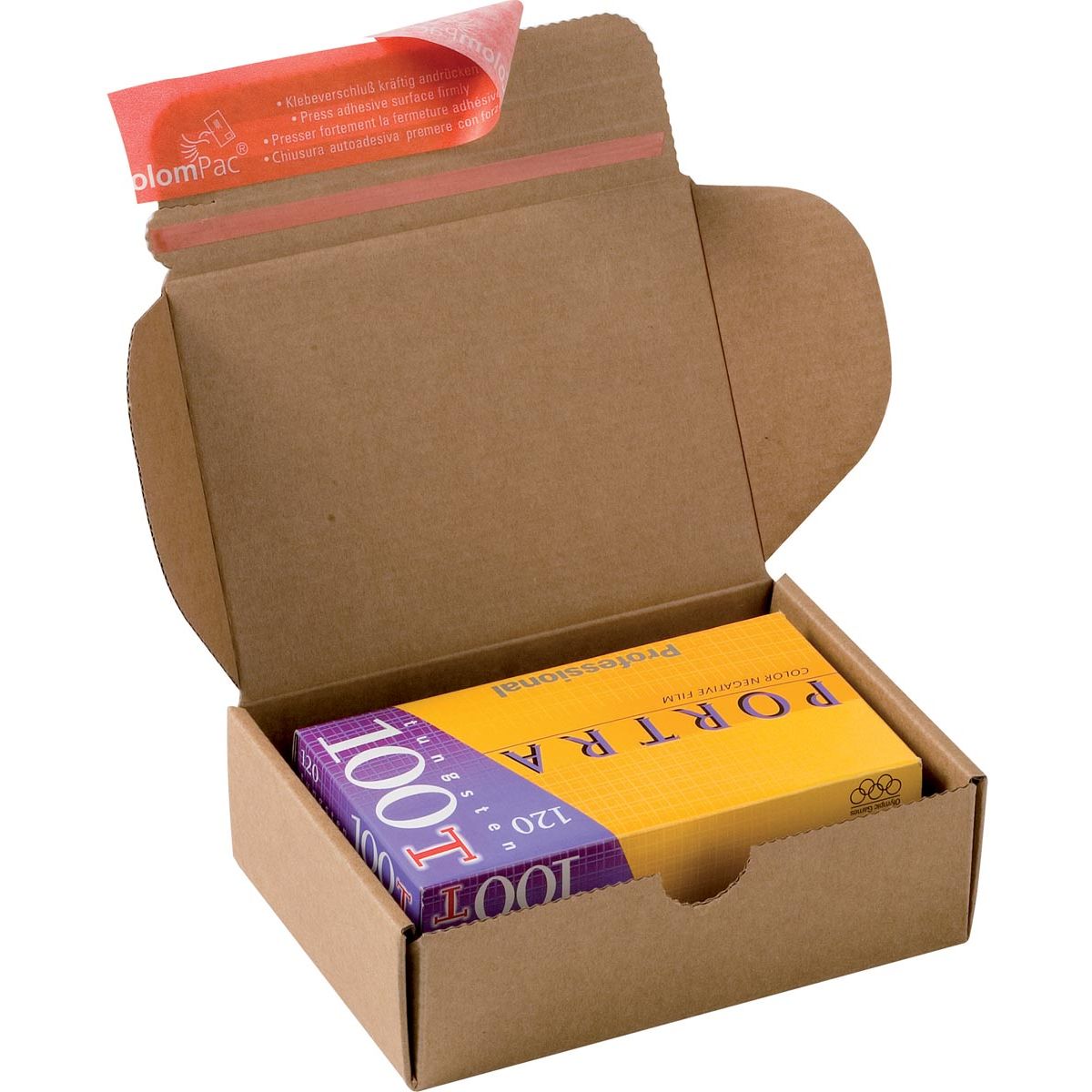 Colompac - boîte d'expédition Modulbox, dimensions intérieures 140 x 101 x 43 mm, marron