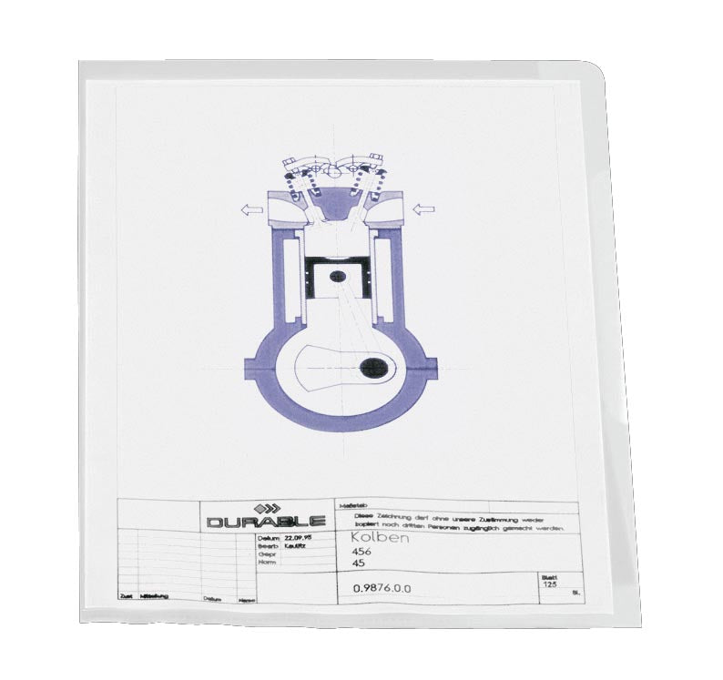 Durable - Dossier en L A4, transparent, 10 pièces