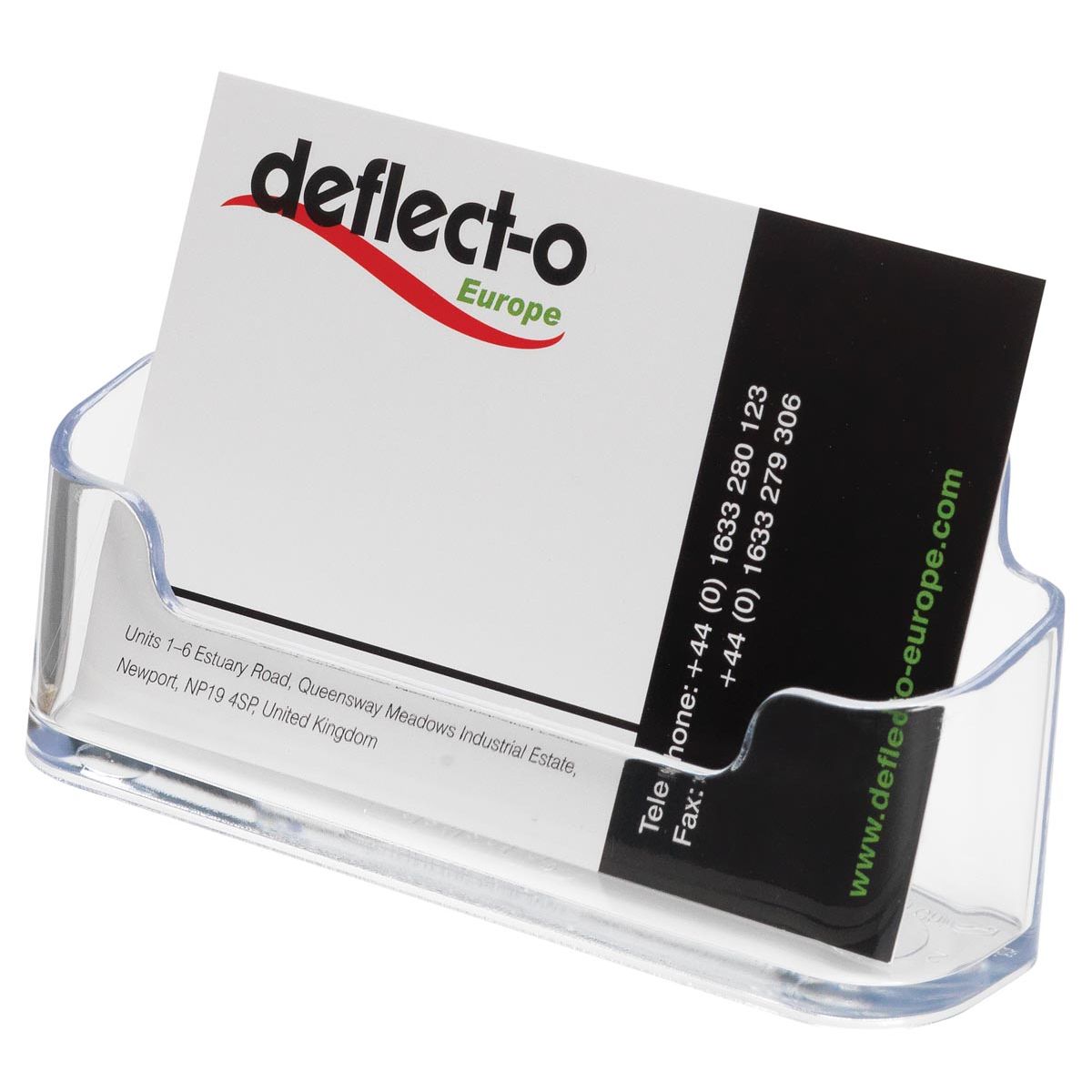 Deflecto - Porte-cartes de visite 1 compartiment de rangement, transparent