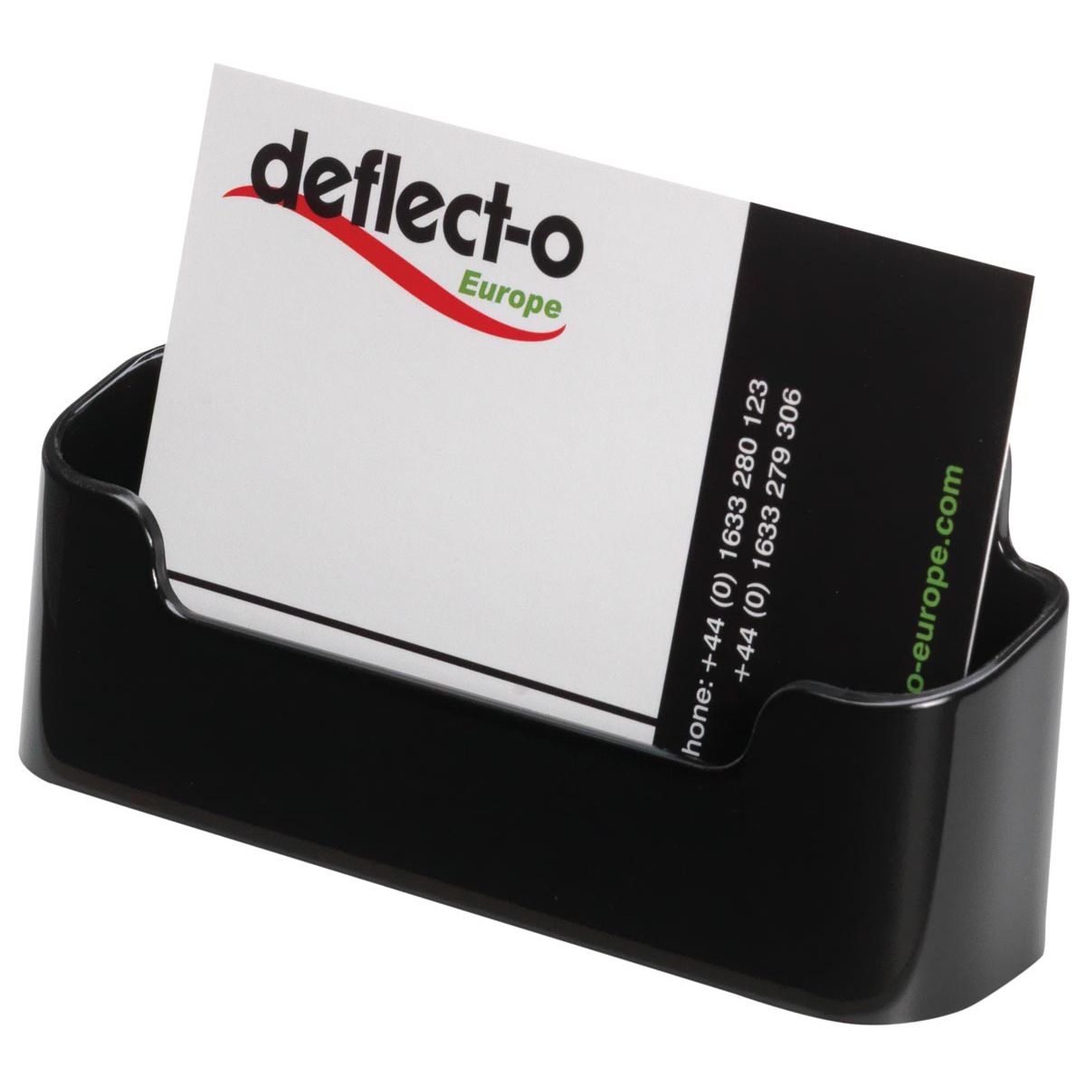 Deflecto - Porte-cartes de visite 1 compartiment de rangement, noir