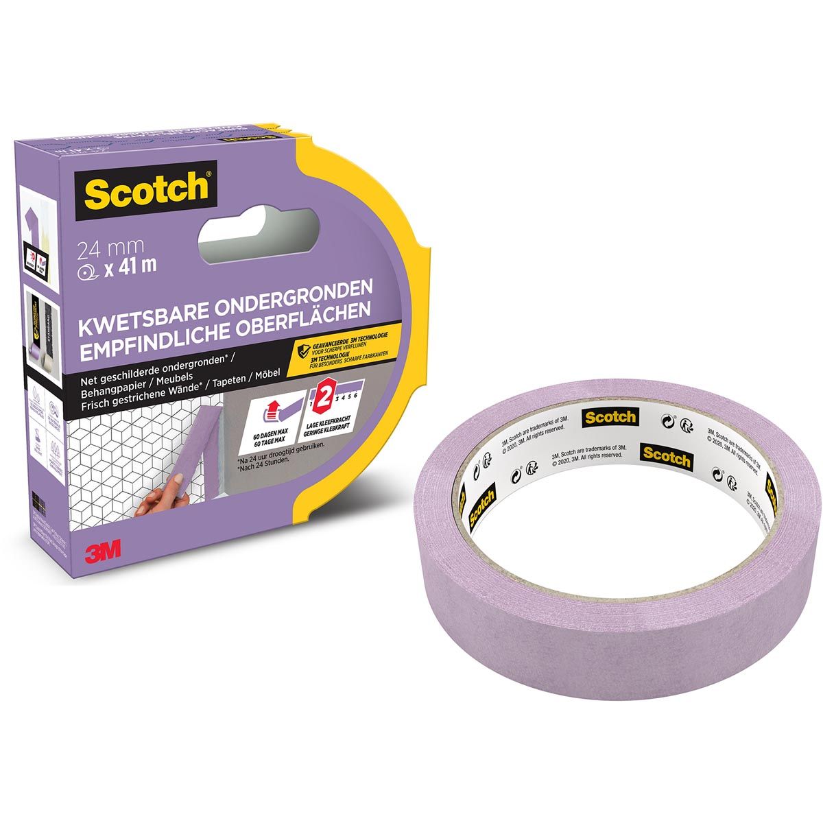 Scotch - ruban de masquage, 24 mm x 41 m, PEFC