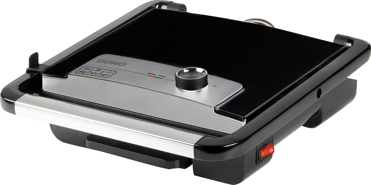 Domo - gril de contact multifonctionnel, acier inoxydable, noir