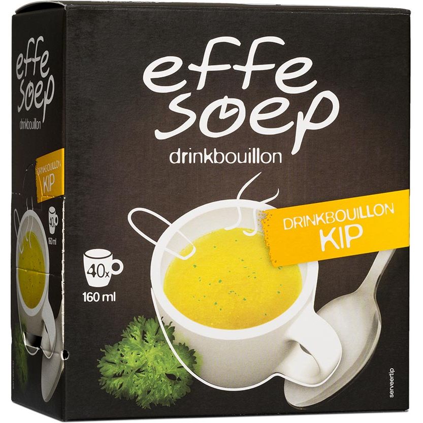 Effe soep - drinkbouillon, kip, 160 ml, doos van 40 sticks