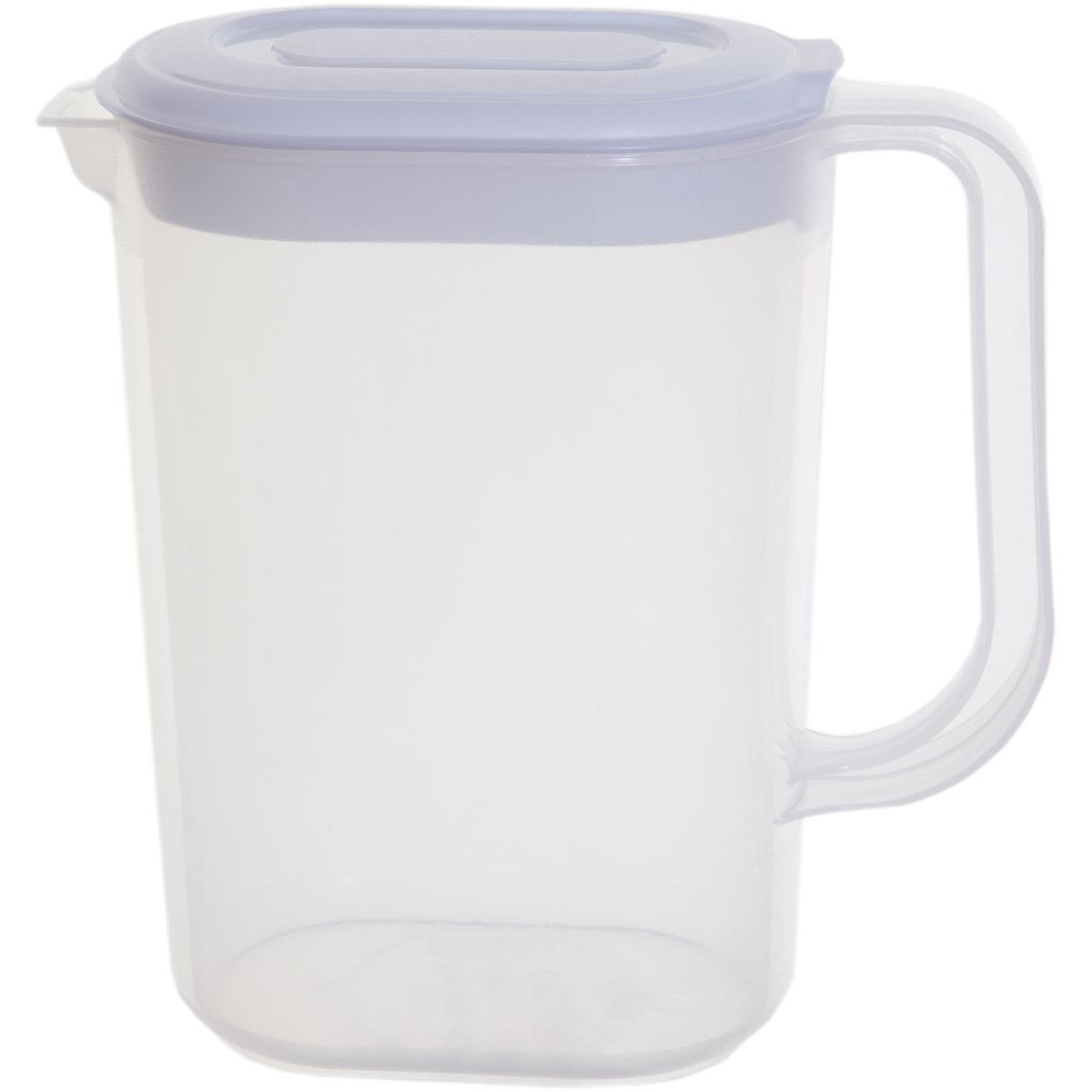 Whitefurze - Pichet de 1,5 litre, transparent avec couvercle blanc