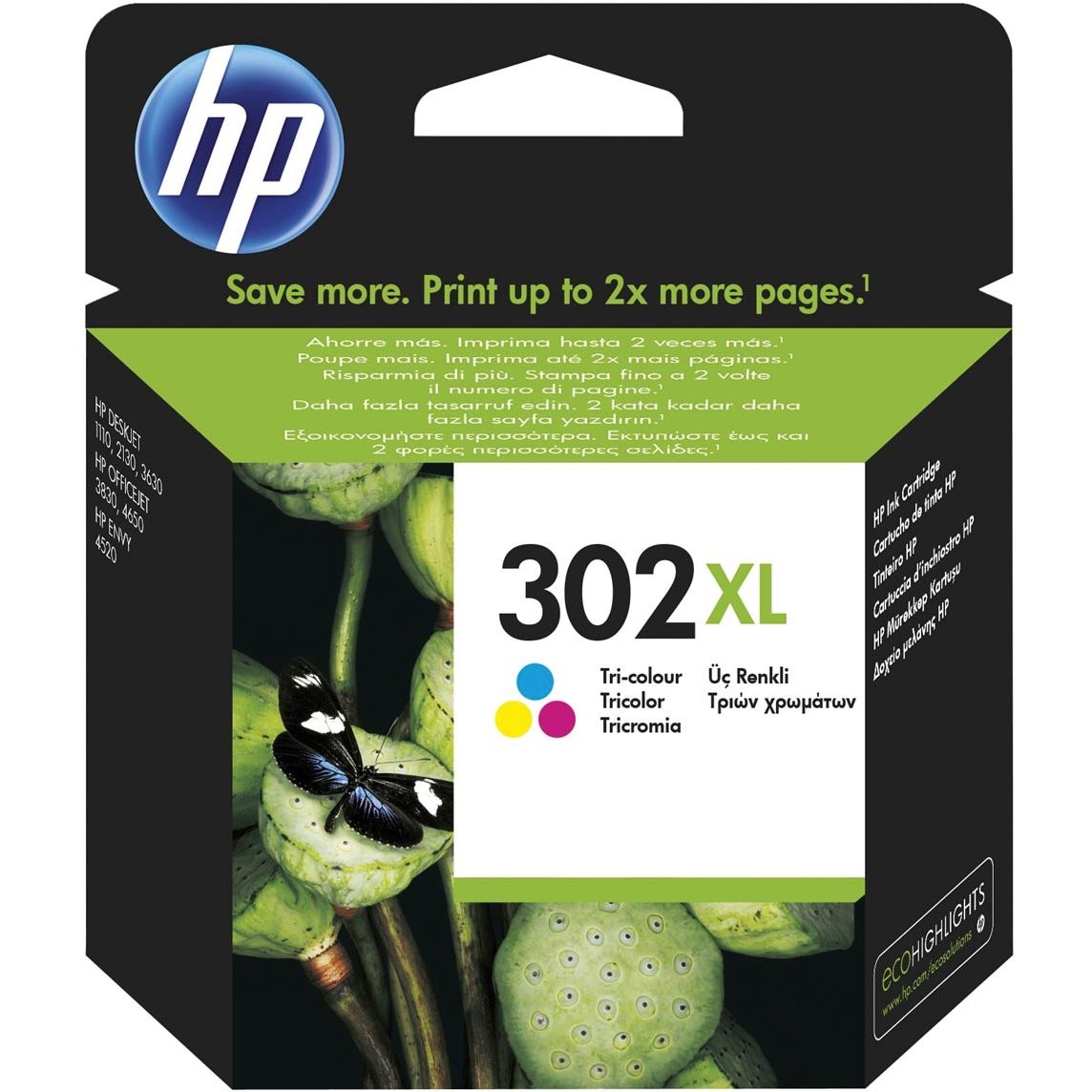 HP - cartouche d'encre 302XL, 330 pages, OEM F6U67AE, 3 couleurs