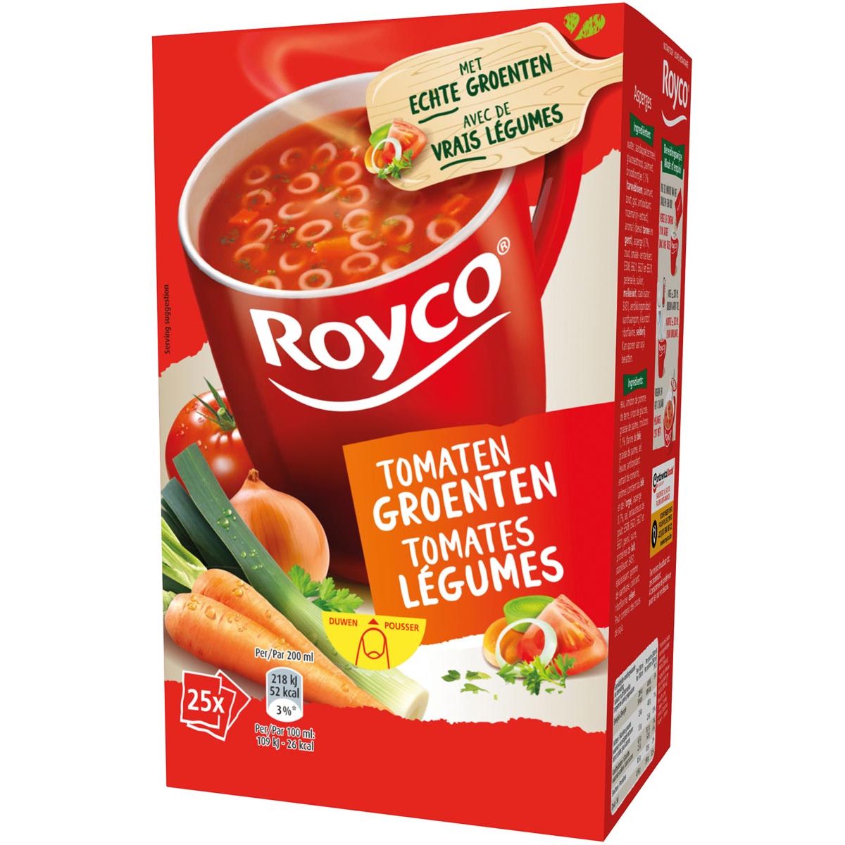 Royco - Minute Soup Classic légumes tomates, paquet de 25 sachets