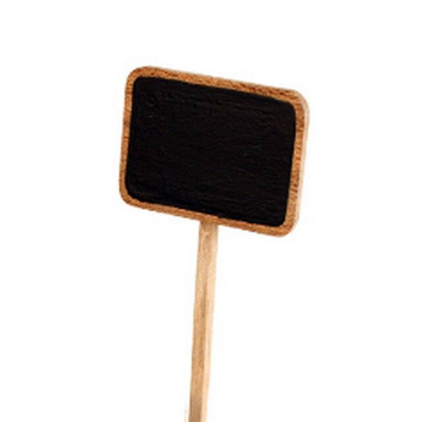 Preisschild aus Holz, schwarze Kreidetafel, Schreibfläche 7 x 5 cm, 10 Stück