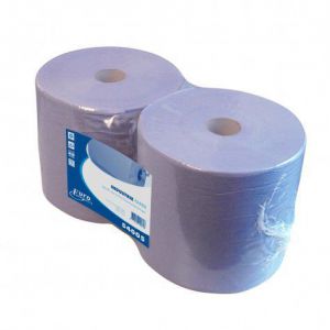 Industrie poets papier 2 lgs blauw 26cm 380mtr 2 rollen