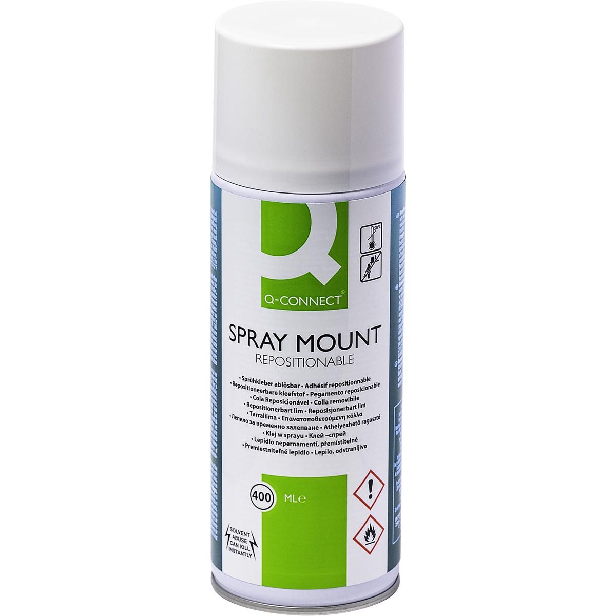 Q-CONNECT - Quick Mount spray, niet permanent, spuitbus van 400 ml