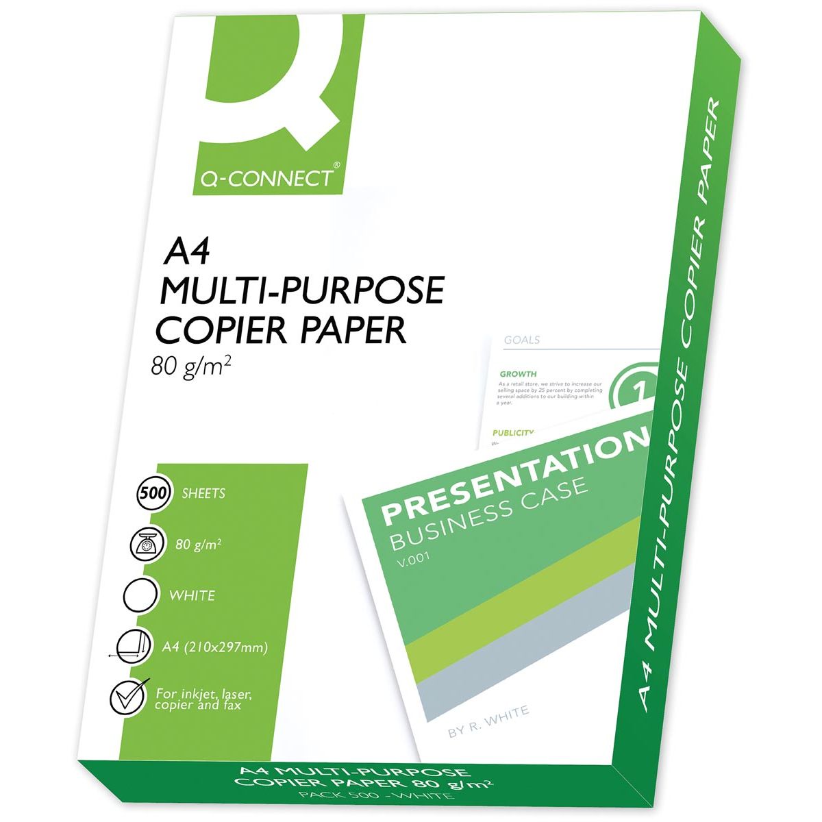 Q-CONNECT - kopieerpapier, ft A4, 80 g, pak van 500 vel, wit