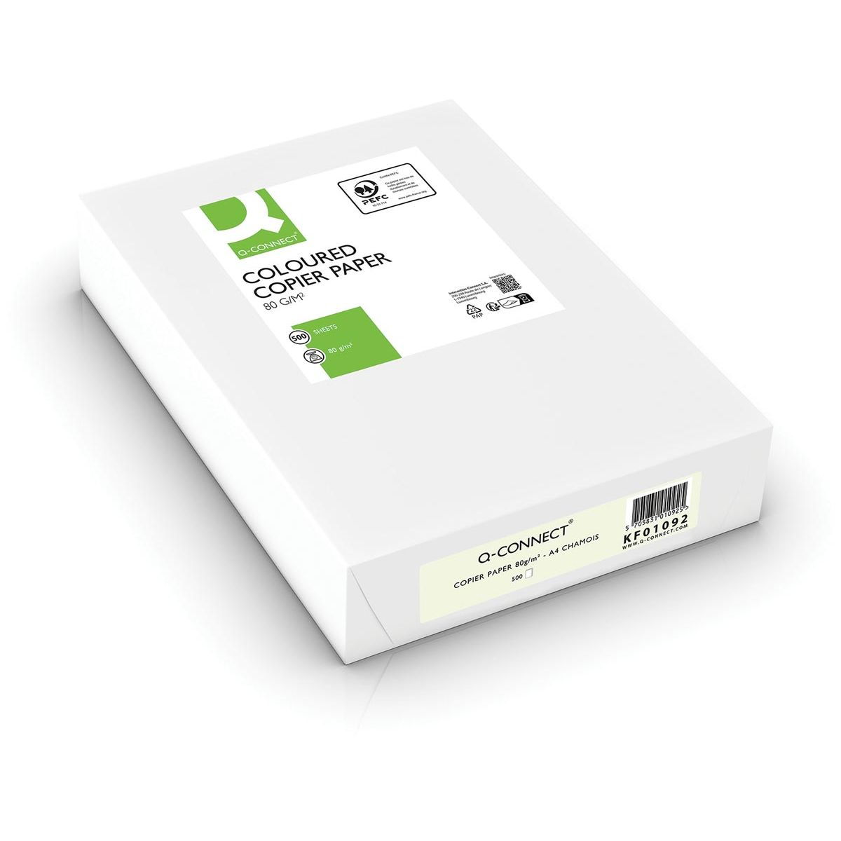 Q-CONNECT - gekleurd kopieerpapier, A4, 80g, pak van 500 vel, gems