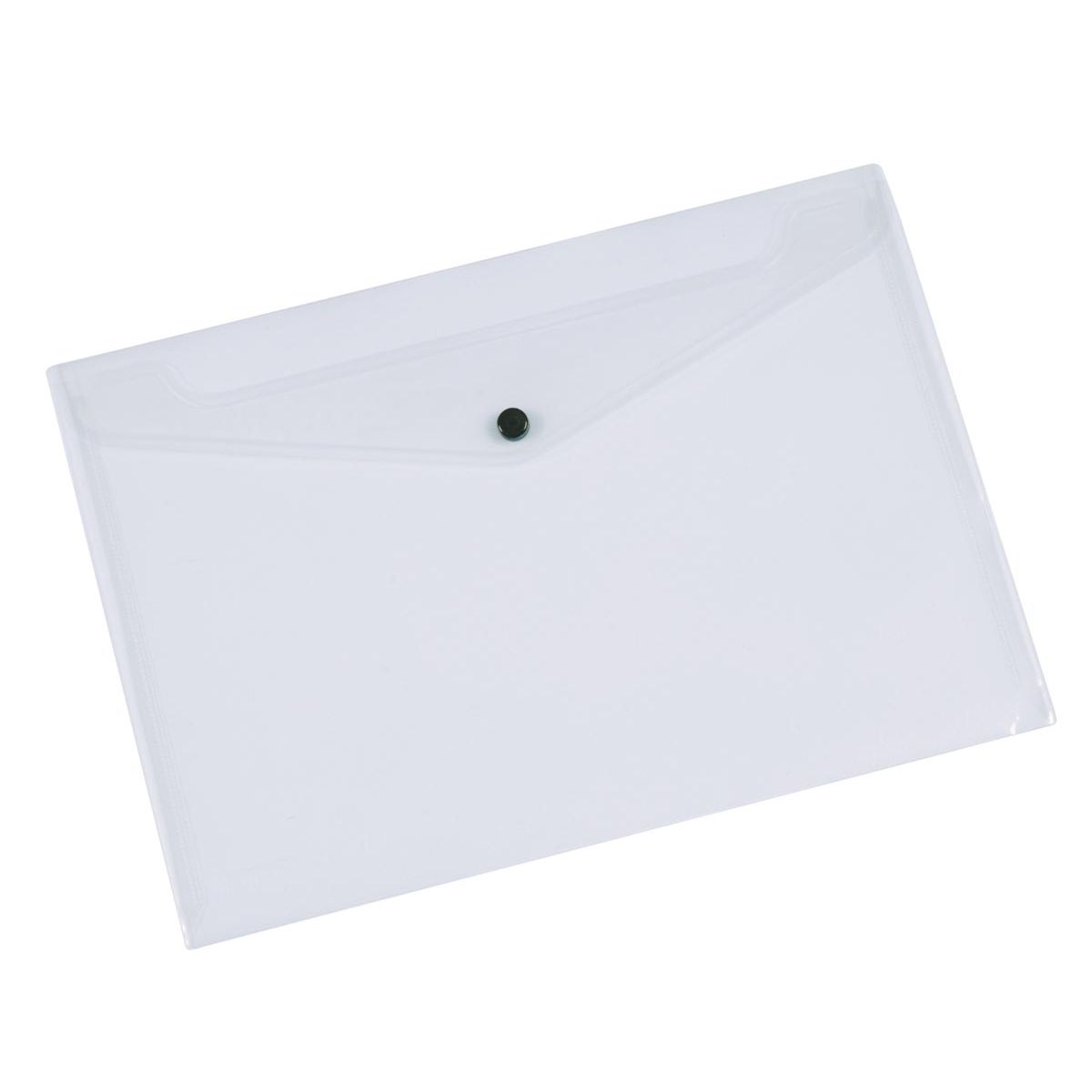 Q-CONNECT - dossier de documents, A4, PP transparent, fermeture à bouton-poussoir