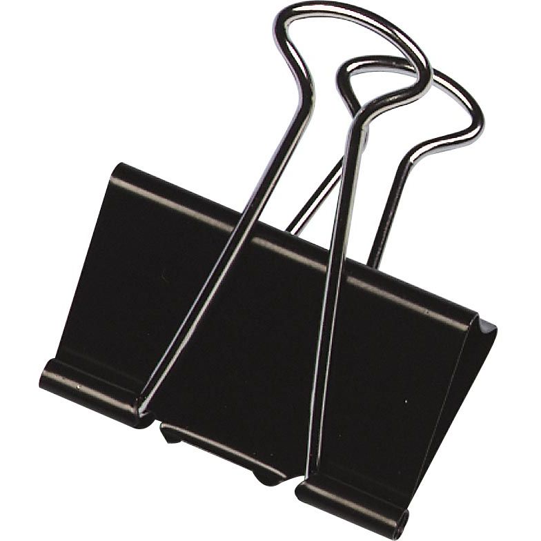 Q-CONNECT - clip rabattable, noir, 19 mm, boîte de 10 pièces