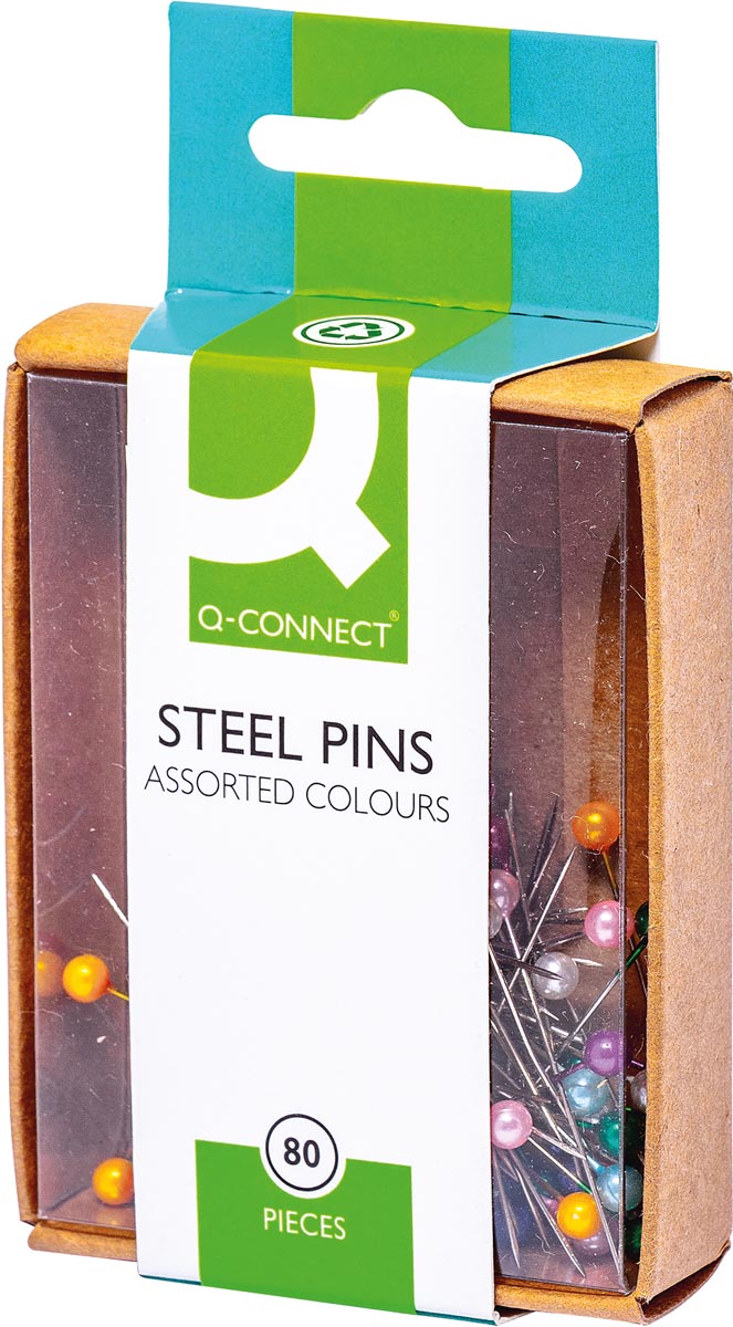 Q-CONNECT - Stifte 3 x 30 mm vernickelt, Karton à 80 Stück