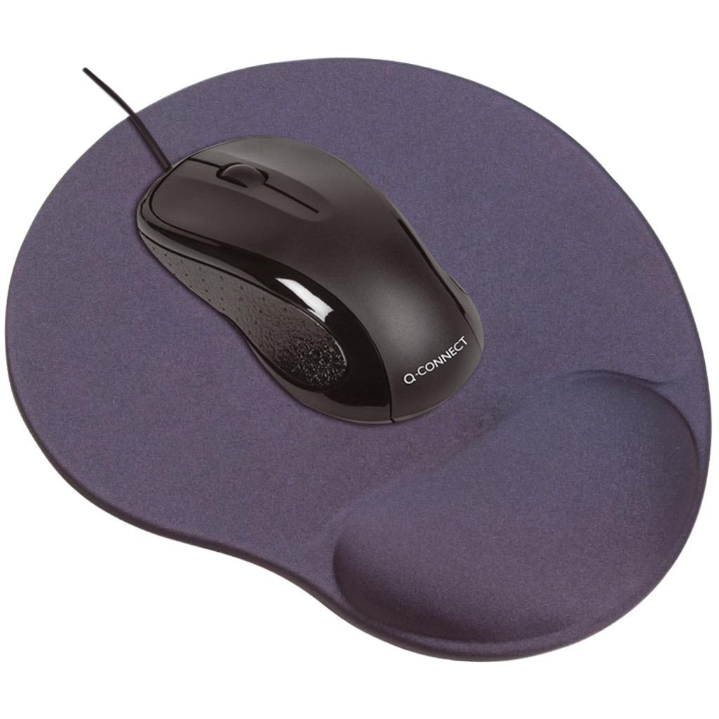 Q-CONNECT – Gel-Mauspad mit Handballenauflage, grau