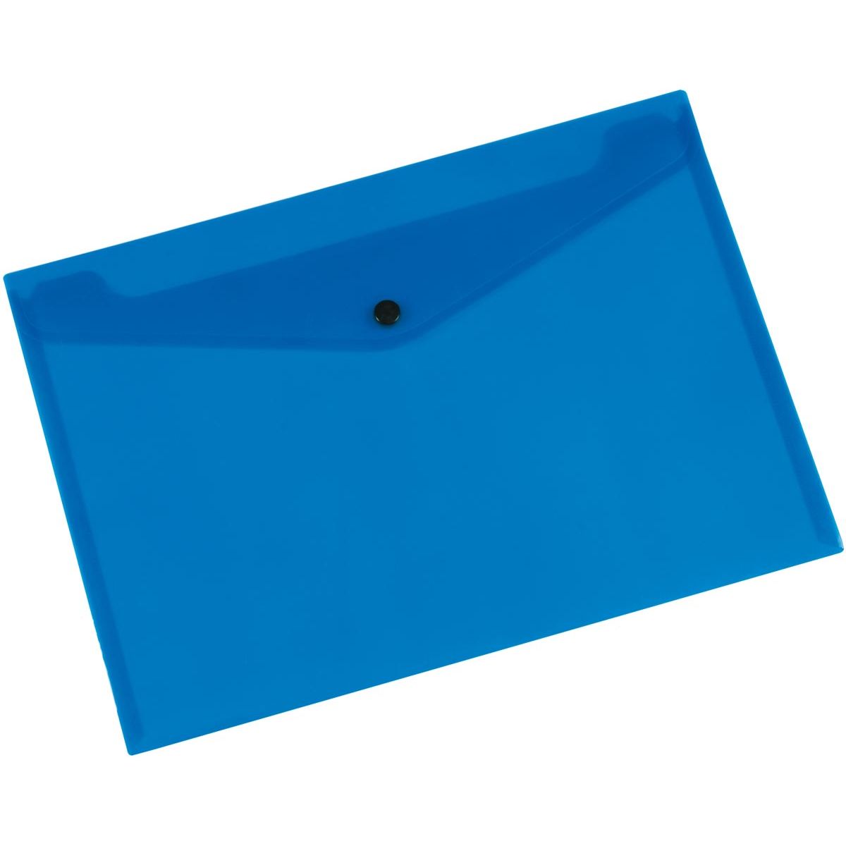 Q-CONNECT - Dokumentenmappe, A4, transparentes PP, Druckknopfverschluss, blau