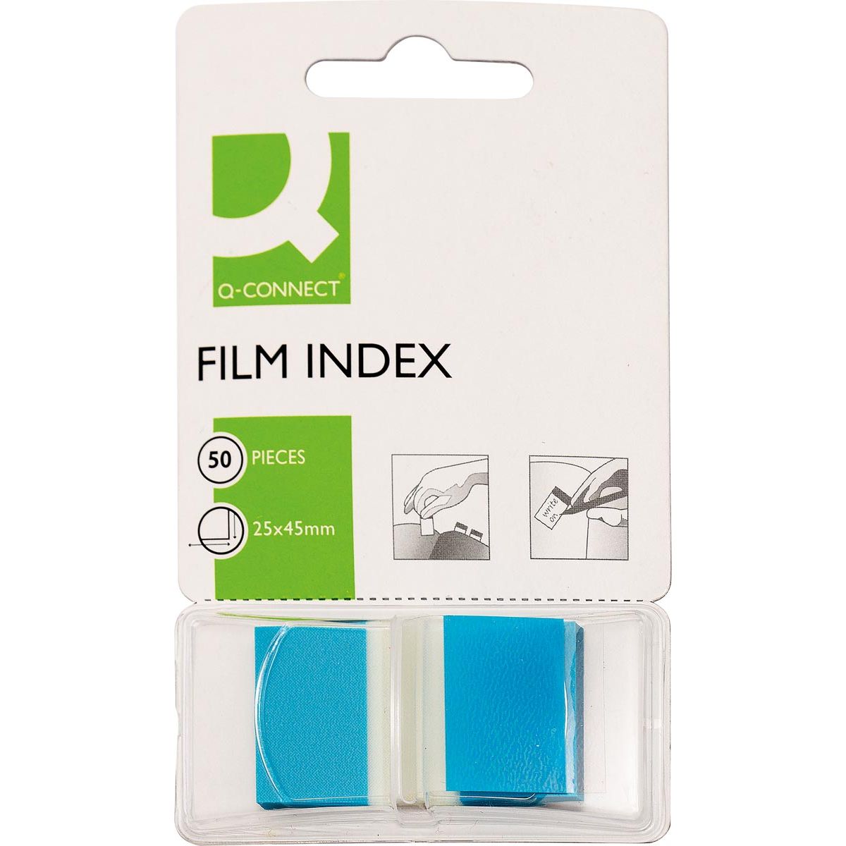 Q-CONNECT - index, ft 25 x 45 mm, 50 tabs, blauw
