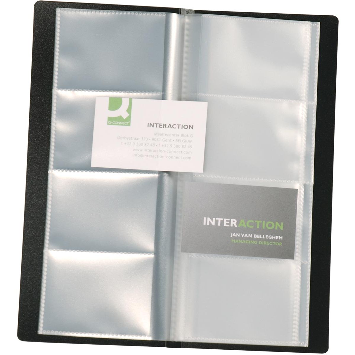 Q-CONNECT - visitekaartenmap, Ft 11 x 26 cm, voor 160 kaarten, zwart