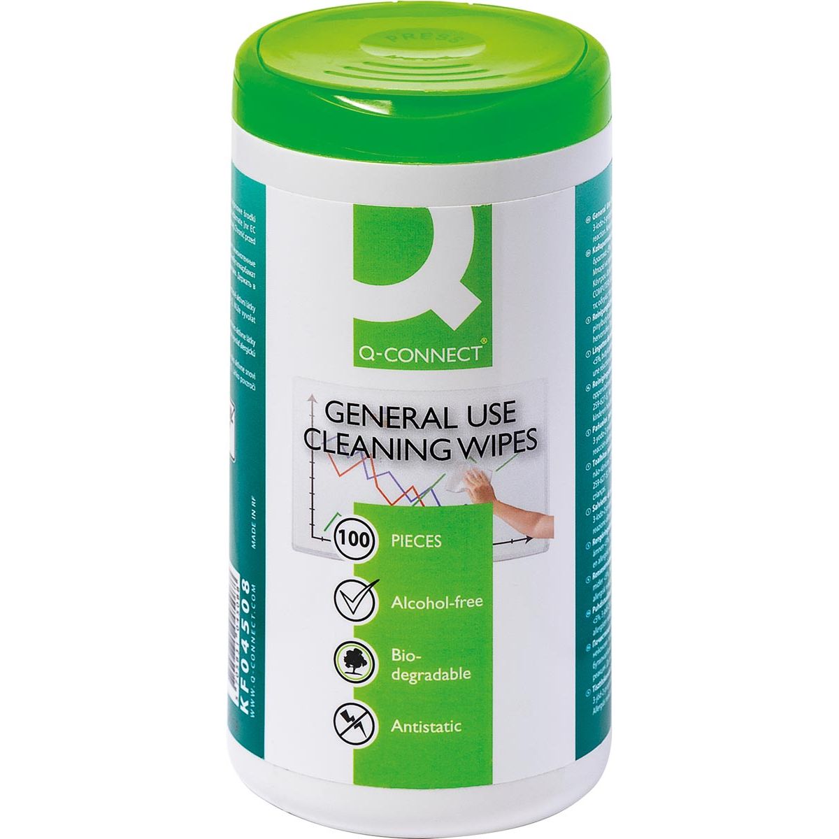 Q-CONNECT – Telefon-Reinigungstücher, multifunktional einsetzbar, Packung mit 100 Tüchern