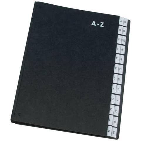 Q-CONNECT - Sortiermappe, Karton, ft A4, 24 Teile, schwarz