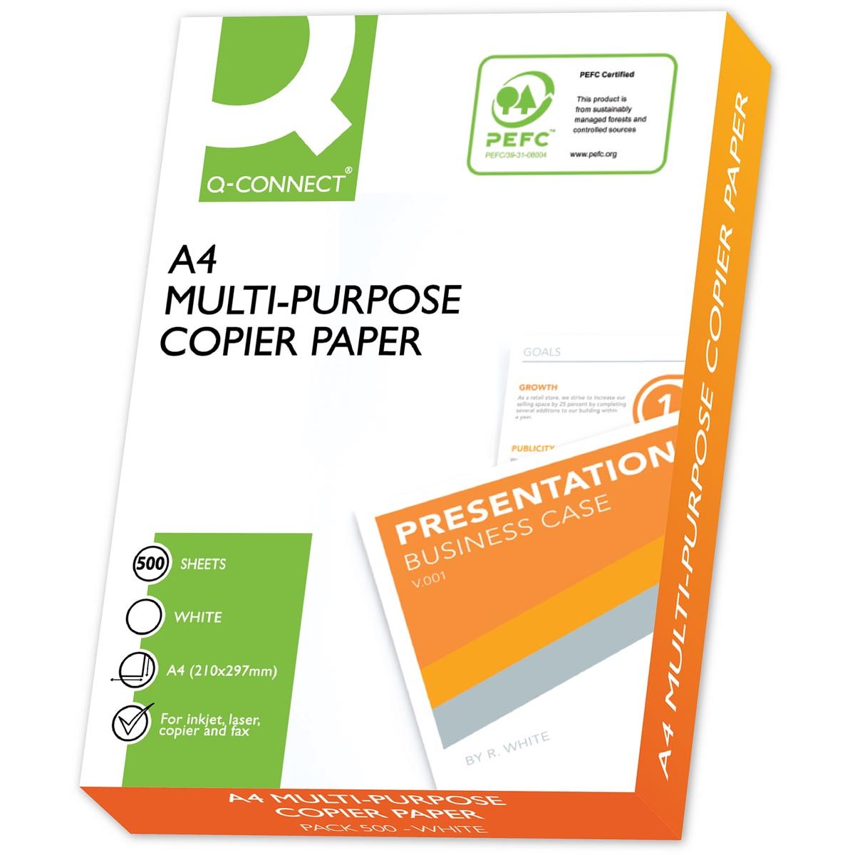 Q-CONNECT - kopieerpapier, ft A4, 75 g, pak van 500 vel, wit