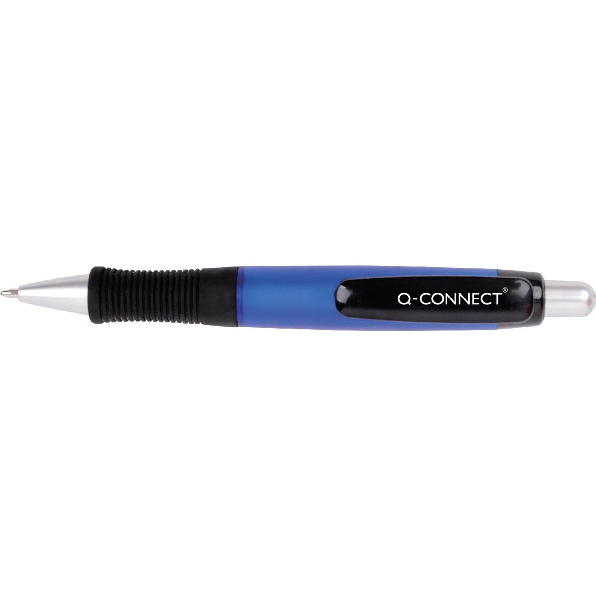 Q-CONNECT - balpen, met grip, 0,7 mm, medium punt, blauw