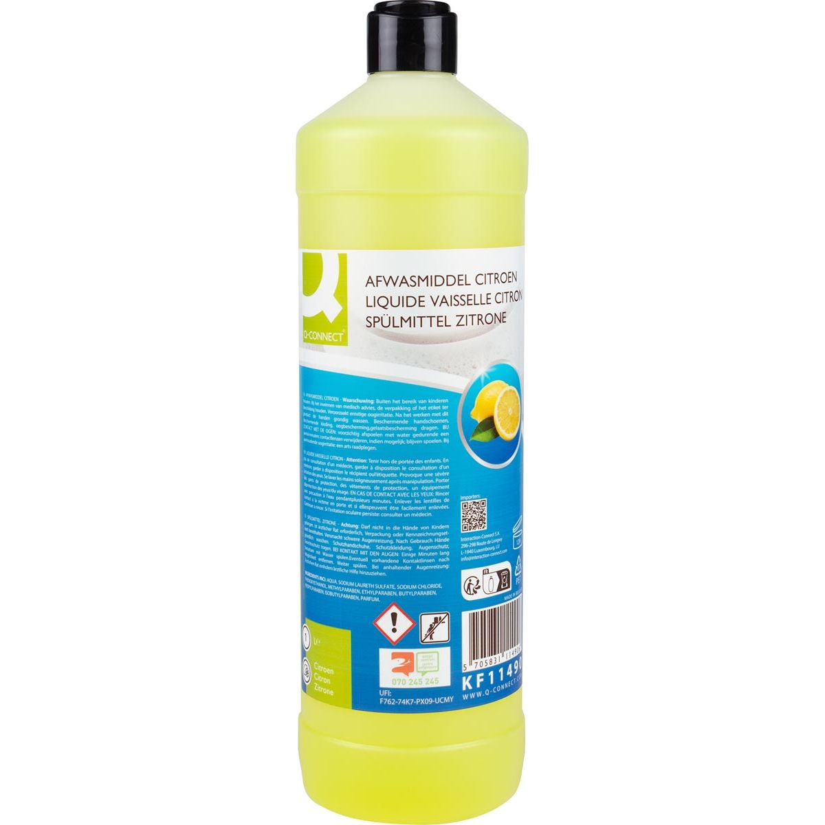 Q-CONNECT - handafwasmiddel, 1 liter, citroen