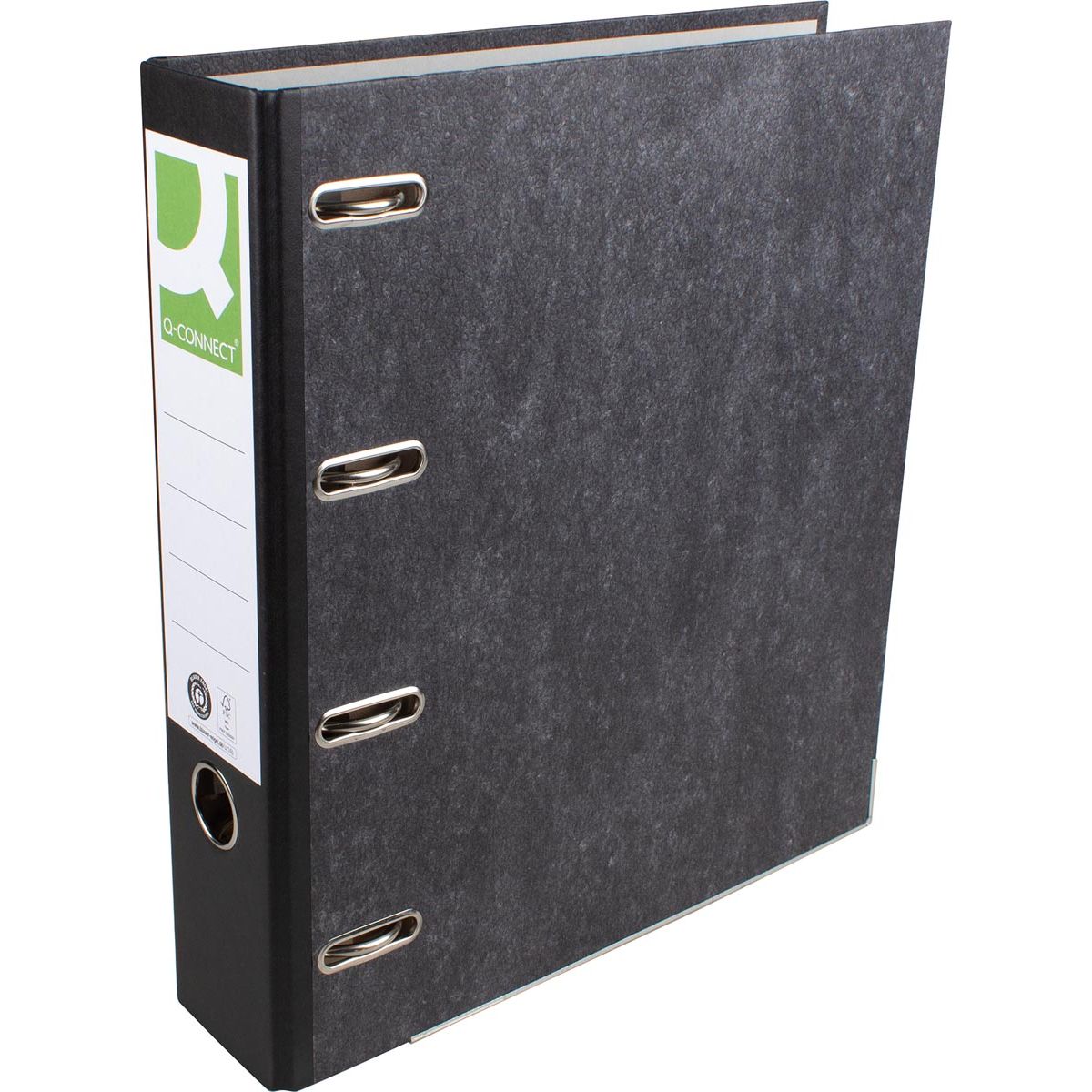Q-CONNECT - ordner, voor ft A4, gewolkt, dubbel, rug van 8 cm, zwart
