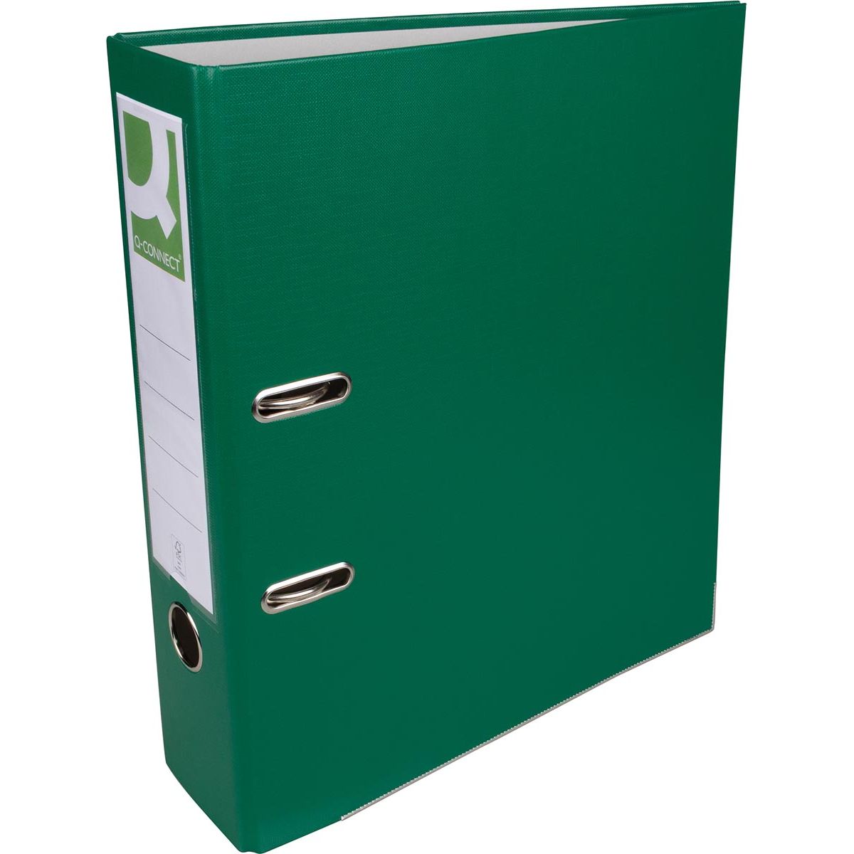 Q-CONNECT - classeur, pour ft A4, en PP et papier, avec bord de protection, dos de 8 cm, vert