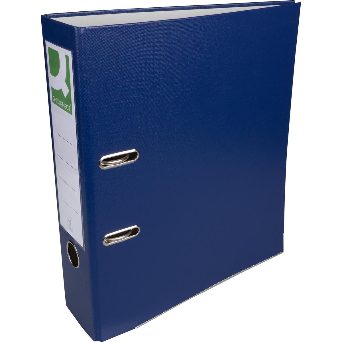 Q-CONNECT - classeur, pour ft A4, en PP et papier, avec bord de protection, dos de 8 cm, bleu foncé