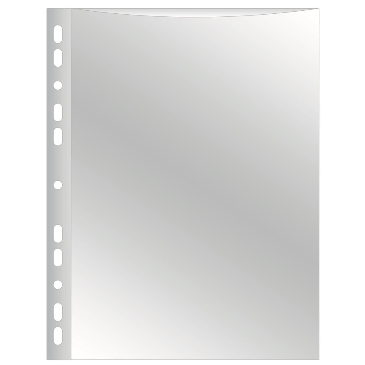 Q-CONNECT - perforierte Ausstellungstasche A4 11-Loch-Perforation glasklar 100 Mikron