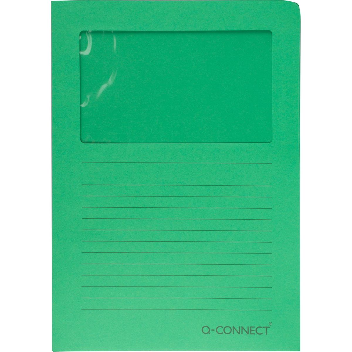 Q-CONNECT - L-map met venster, 120 g/m², A4, pak van 100 stuks, groen