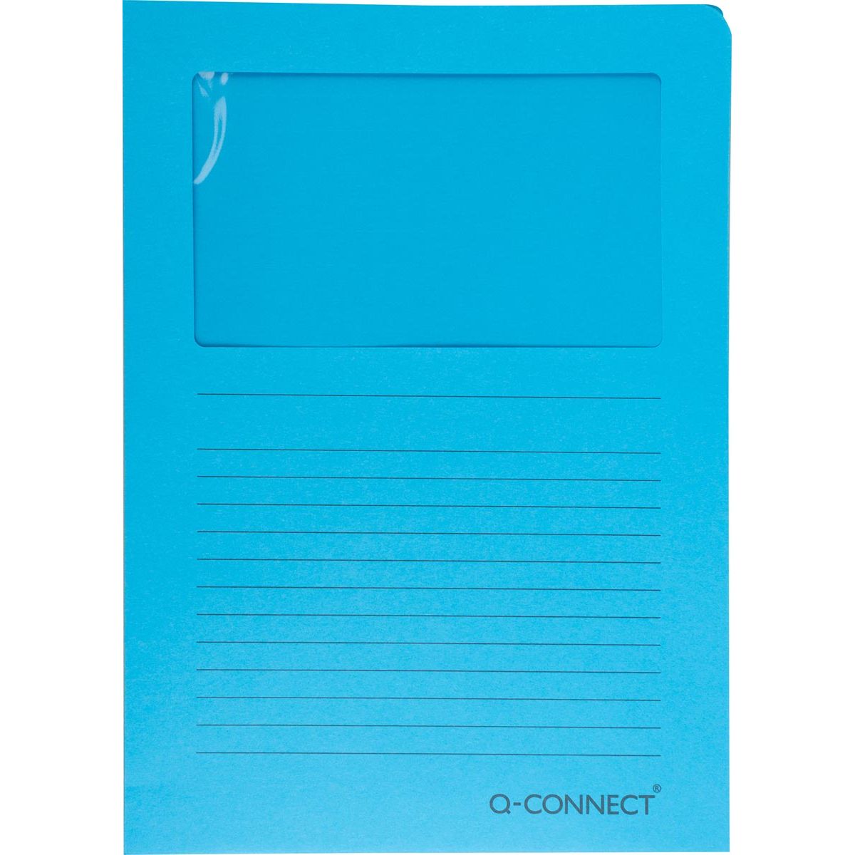 Q-CONNECT - L-map met venster, 120 g/m², A4, pak van 100 stuks, blauw