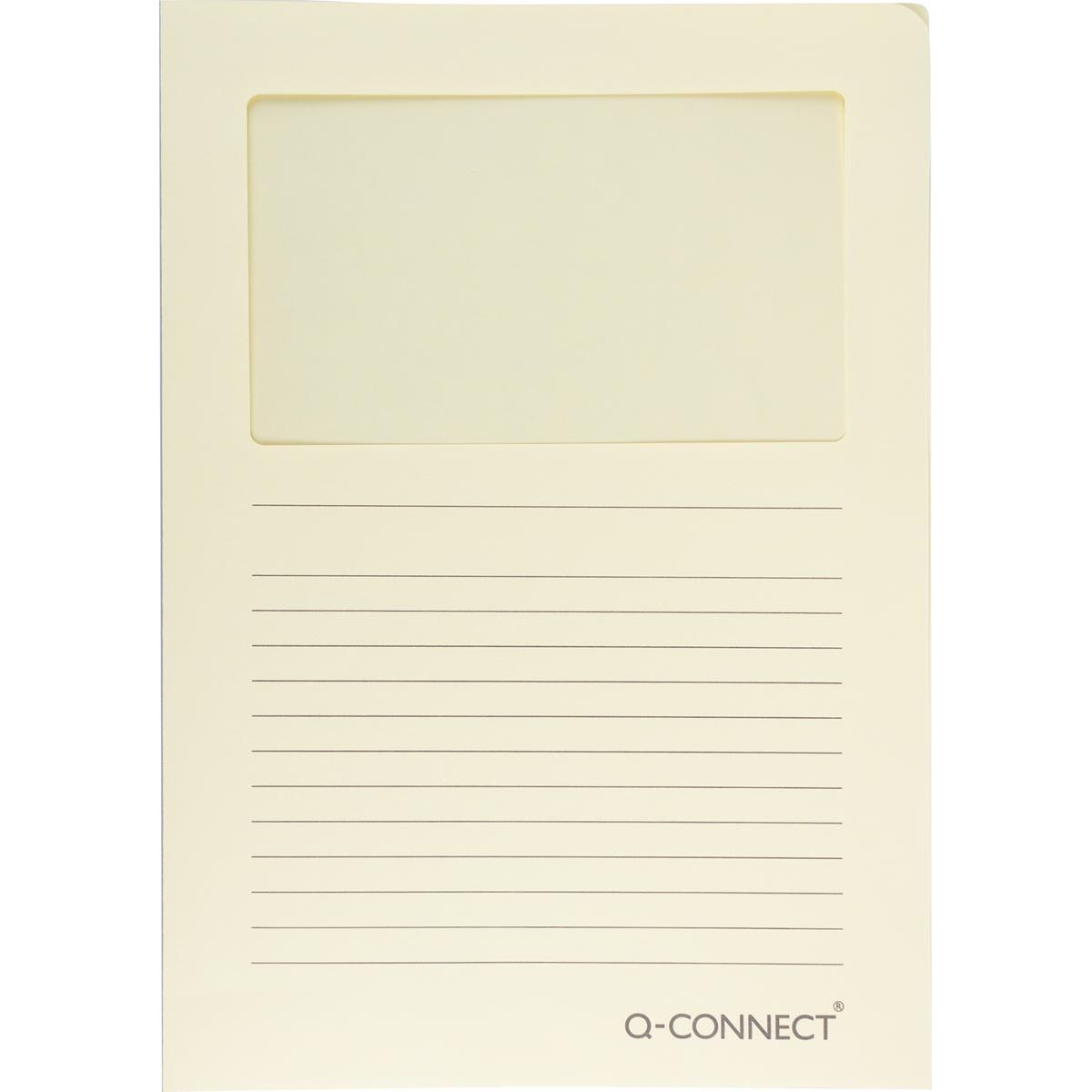 Q-CONNECT - L-map met venster, 120 g/m², A4, pak van 100 stuks, lichtgeel