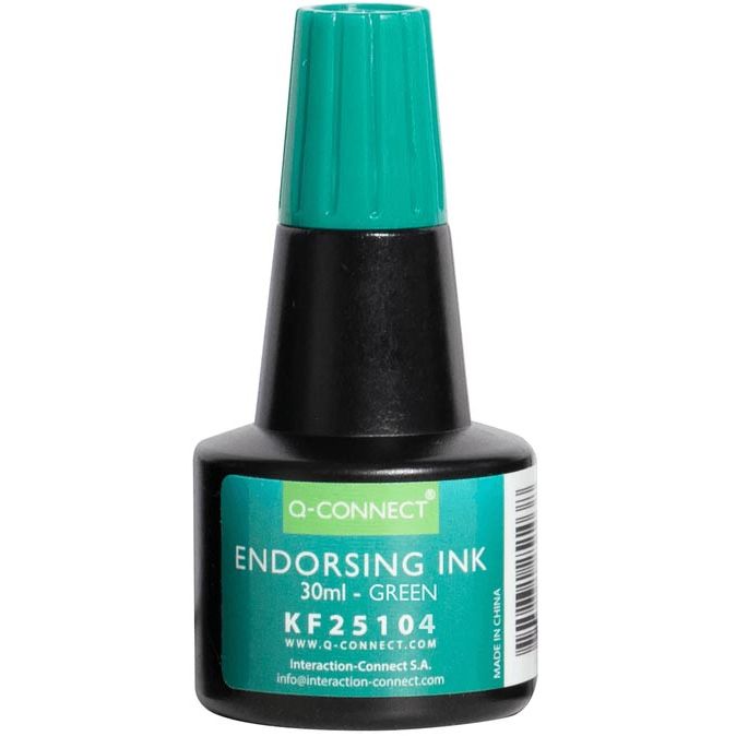 Q-CONNECT - Stempeltinte, 28 ml Flasche, grün