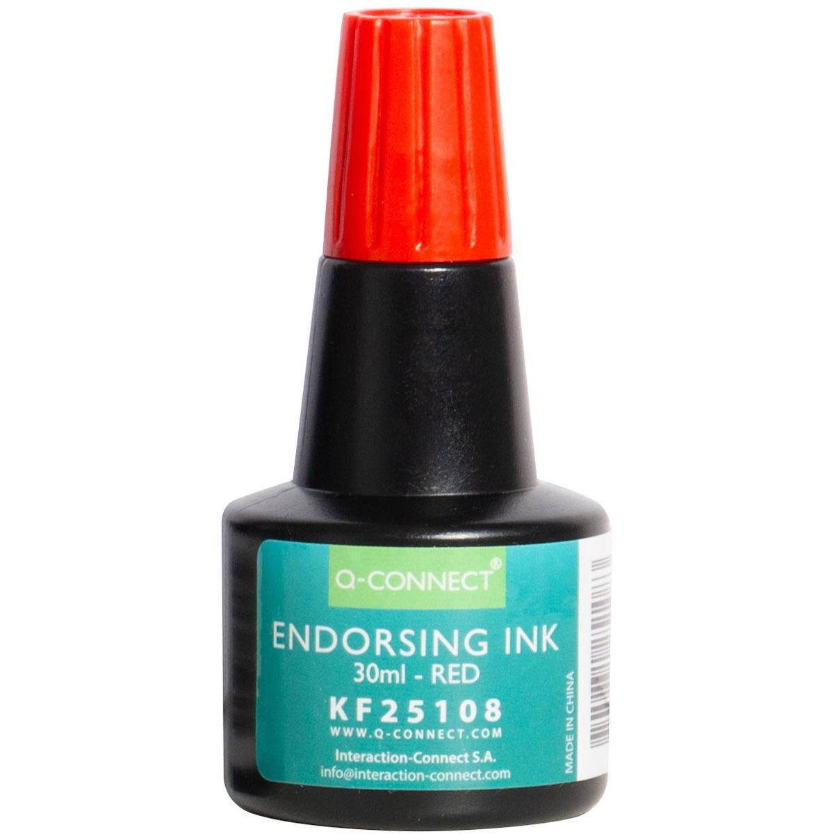 Q-CONNECT - encre pour tampon, flacon de 28 ml, rouge