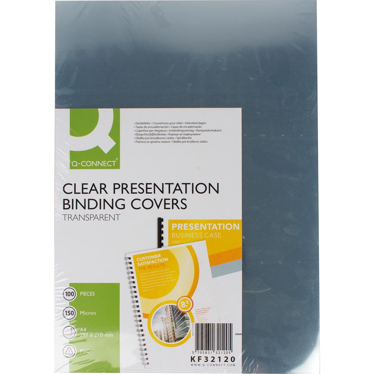 Q-CONNECT - omslagen, ft A4, PVC, 150 micron, pak van 100 stuks, transparant