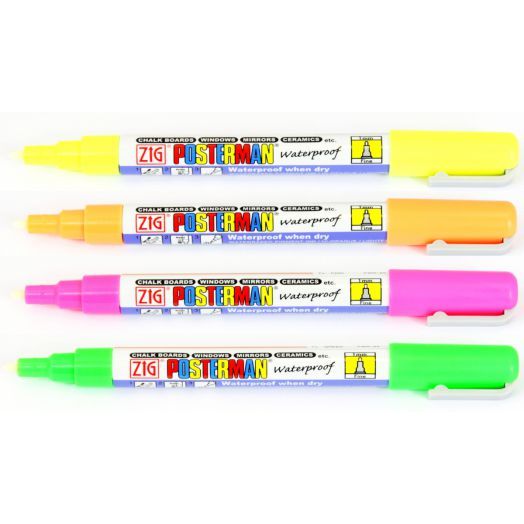 Krijtstift posterman PMA-20 smalle punt 1mm fluor groen