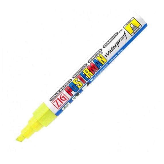 Posterman - Marqueur à craie PMA-50 pointe biseautée 2-6mm jaune fluor