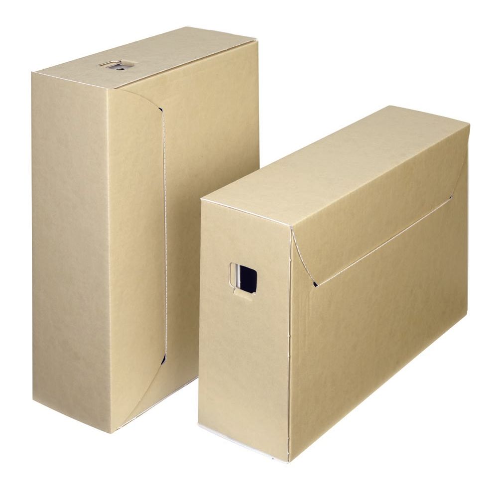 Loeff’s - archiefdoos City Box 30+, ft 390 x 260 x 115 mm, bruin/wit, pak van 50 stuks