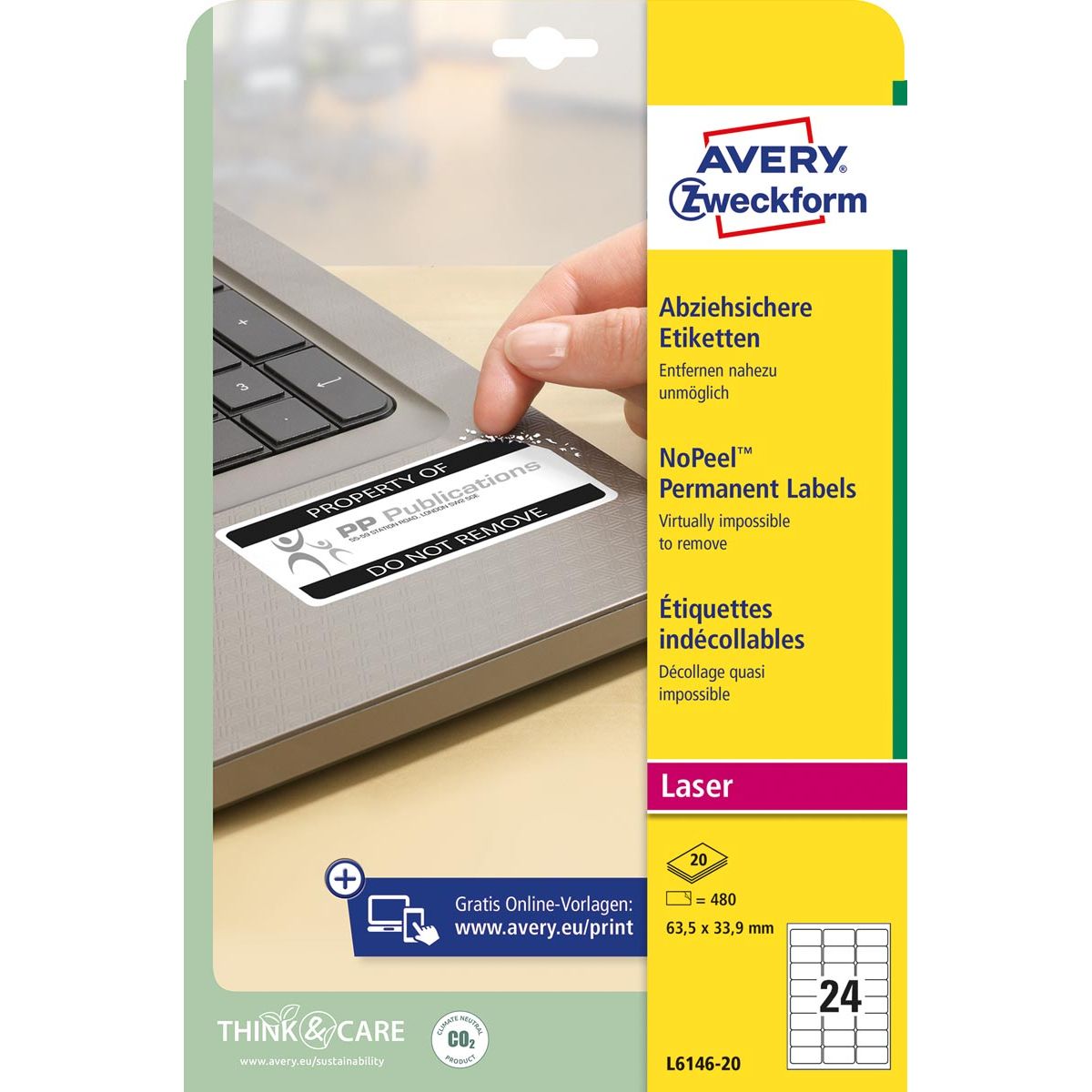 Avery – Nicht entfernbare Etiketten